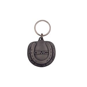 GMC All American Quarter Horse Congress Keychain Silver Horseshoe Metal Fob